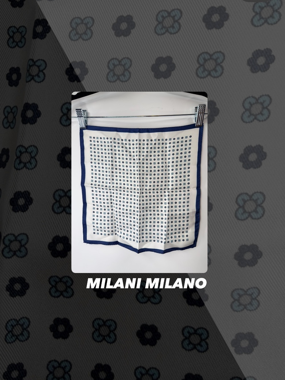 EUC Milani Milano Geometric Floral Pocket Square